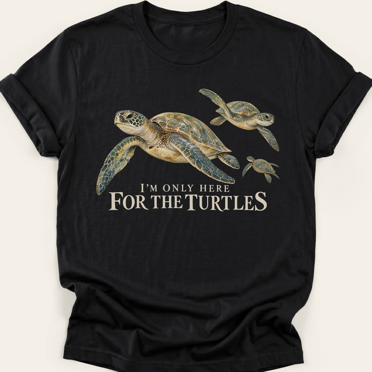HERE FOR THE TURTLES — SOFTSTYLE TEE
