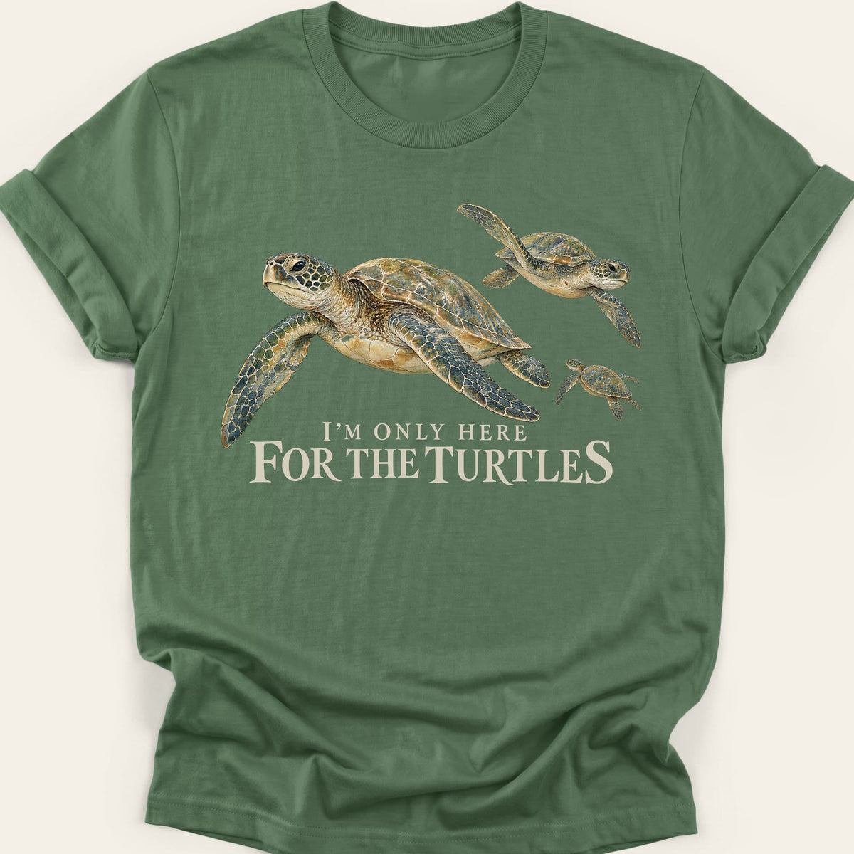 HERE FOR THE TURTLES — SOFTSTYLE TEE