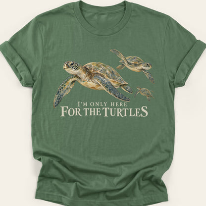 HERE FOR THE TURTLES — SOFTSTYLE TEE